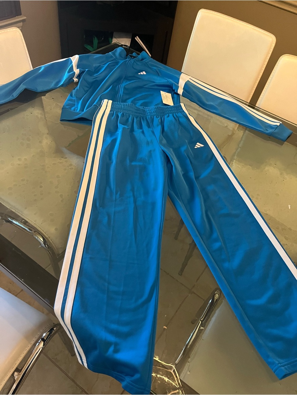 Adidas blue boys track suit NWT